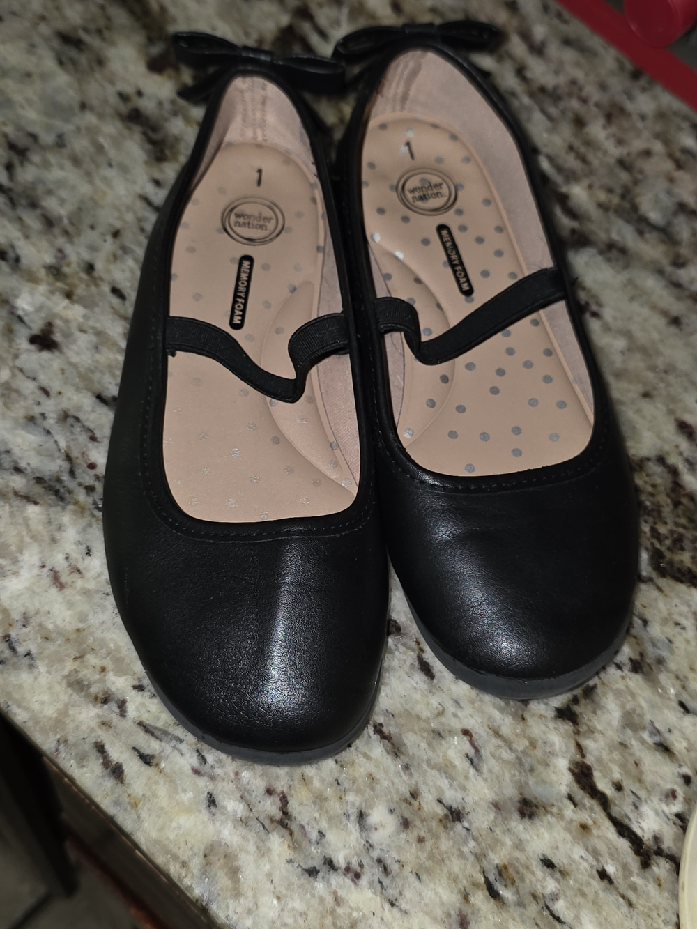 wonder nation Black Girls' Mary Jane Ballet Flats with Bow